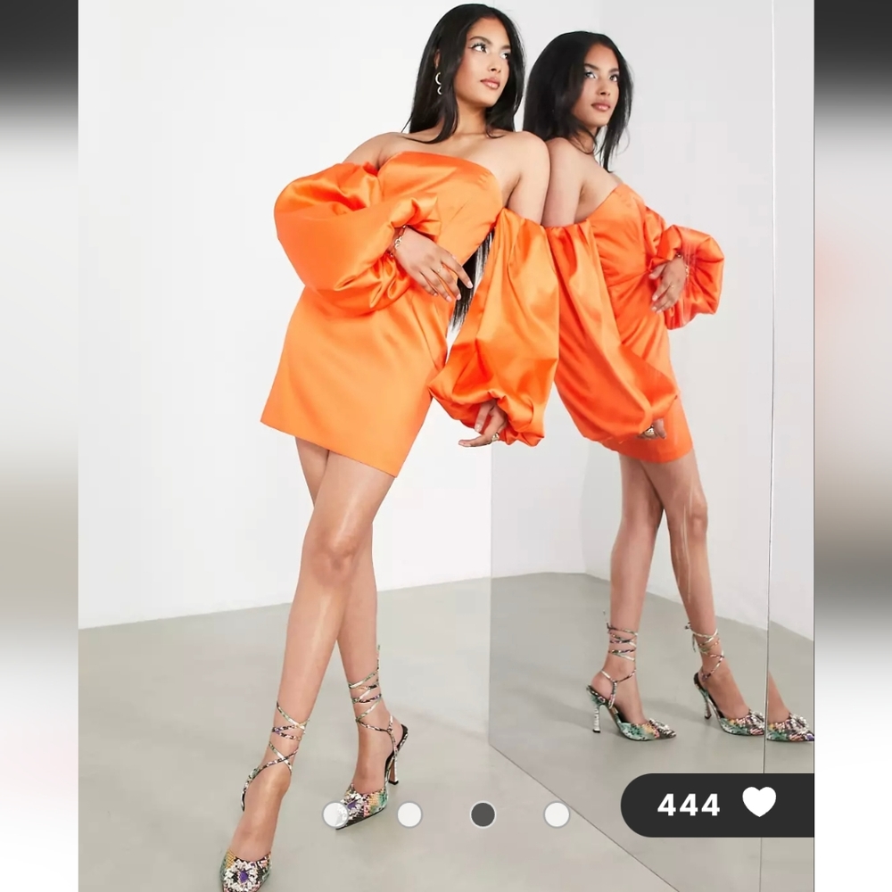 Asos luxe extreme balloon sleeve dress - Picture 2 of 10